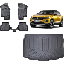 Team Car Volkswagen T-Roc Alt Kademe 2020 Model 3D Bagaj Havuzu+3d Havuzlu Araca Özel Paspas Takımı
