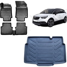 Team Car Opel Crossland 2023 Model Alt Kademe 3D Bagaj Havuzu+3d Havuzlu Araca Özel Paspas Takımı