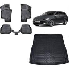 Team Car Volkswagen Passat B8 Stw 2023 Model 3D Bagaj Havuzu+3d Havuzlu Araca Özel Paspas Takımı