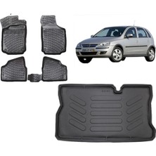 Team Car Opel Corsa C 2002 Model 3D Bagaj Havuzu+3d Havuzlu Araca Özel Paspas Takımı
