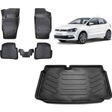 Team Car Volkswagen Polo 2013 Model Alt Kademe 3D Bagaj Havuzu+3d Havuzlu Araca Özel Paspas Takımı