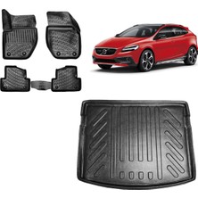 Team Car Volvo V40 2014 Model Bagaj Havuzu+3d Havuzlu Araca Özel Paspas Takımı