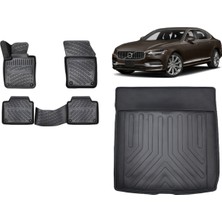 Team Car Volvo S90 2022 Model 3D Bagaj Havuzu+3d Havuzlu Araca Özel Paspas Takımı