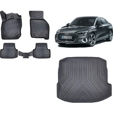 Team Car Audi A3 Sedan 2023 Model 3D Bagaj Havuzu+3d Havuzlu Araca Özel Paspas Takımı