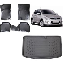 Team Car Hyundai I20 2009 Model 3D Bagaj Havuzu+3d Havuzlu Araca Özel Paspas Takımı