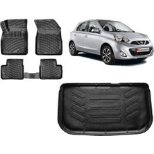 Team Car Nissan Micra 2011 Model 3D Bagaj Havuzu+3d Havuzlu Araca Özel Paspas Takımı