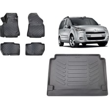 Team Car Peugeot Partner Tepe 2009 Model 3D Bagaj Havuzu+3d Havuzlu Araca Özel Paspas Takımı
