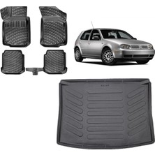 Team Car Volkswagen Golf 4 2002 Model 3D Bagaj Havuzu+3d Havuzlu Araca Özel Paspas Takımı