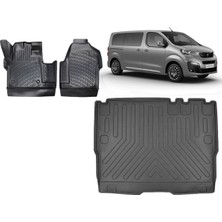 Team Car Peugeot Expert Traveller 8+1 2023 Model 3D Bagaj Havuzu+3d Havuzlu Araca Özel Paspas Takımı