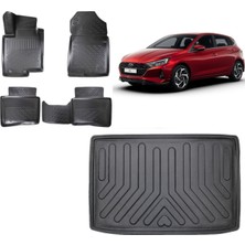Team Car Hyundai I20 2022 Model Elite Plus Alt Kademe 3D Bagaj Havuzu+3d Havuzlu Araca Özel Paspas Takımı