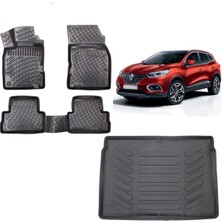 Team Car Renault Kadjar 2016 Model 3D Bagaj Havuzu+3d Havuzlu Araca Özel Paspas Takımı