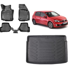 Team Car Volkswagen Golf 6 2012 Model 3D Bagaj Havuzu+3d Havuzlu Araca Özel Paspas Takımı