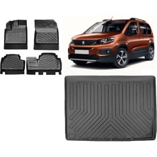 Team Car Peugeot Rifter 2019 Model 3D Bagaj Havuzu+3d Havuzlu Araca Özel Paspas Takımı