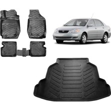 Team Car Toyota Corolla Sedan 2004 Model 3D Bagaj Havuzu+3d Havuzlu Araca Özel Paspas Takımı