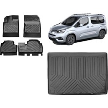 Team Car Toyota Proace City Seperatörlü 2019 Model 3D Bagaj Havuzu+3d Havuzlu Araca Özel Paspas Takımı