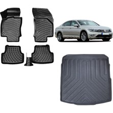 Team Car Volkswagen Passat B8 2018 Model 3D Bagaj Havuzu+3d Havuzlu Araca Özel Paspas Takımı