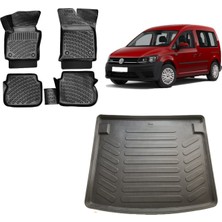 Team Car Volkswagen Caddy 2003 Model 3D Bagaj Havuzu+3d Havuzlu Araca Özel Paspas Takımı
