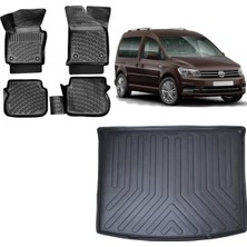 Team Car Volkswagen Caddy 2018 Model 3D Bagaj Havuzu+3d Havuzlu Araca Özel Paspas Takımı