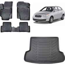 Team Car Hyundai Accent Era 2008 Model 3D Bagaj Havuzu+3d Havuzlu Araca Özel Paspas Takımı