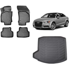 Team Car Audi A3 Sedan 2018 Model 3D Bagaj Havuzu+3d Havuzlu Araca Özel Paspas Takımı