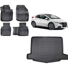 Team Car Honda Civic 2014 Model Hatchback 3D Bagaj Havuzu+3d Havuzlu Araca Özel Paspas Takımı