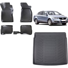 Team Car Volkswagen Passat B6 2007 Model 3D Bagaj Havuzu+3d Havuzlu Araca Özel Paspas Takımı