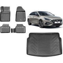 Team Car Hyundai I30 2022 Alt Kademe Bagaj Havuzu+3d Havuzlu Araca Özel Paspas Takımı