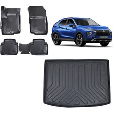 Team Car Mitsubishi Eclipse Cross 2018 Sonrası 3D Bagaj Havuzu+3d Havuzlu Araca Özel Paspas Takımı