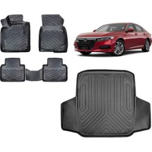 Team Car Honda Accord 2021 Model 3D Bagaj Havuzu+3d Havuzlu Araca Özel Paspas Takımı