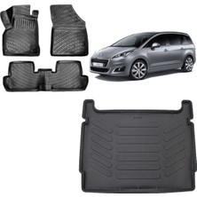 Team Car Peugeot 5008 Crossover 2011 Model 3D Bagaj Havuzu+3d Havuzlu Araca Özel Paspas Takımı