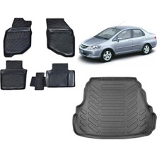 Team Car Honda City 2004 Model 3D Bagaj Havuzu+3d Havuzlu Araca Özel Paspas Takımı