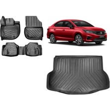 Team Car Honda City 2023 Model 3D Bagaj Havuzu+3d Havuzlu Araca Özel Paspas Takımı