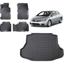 Team Car Honda Civic Sedan 2008 Model 3D Bagaj Havuzu+3d Havuzlu Araca Özel Paspas Takımı