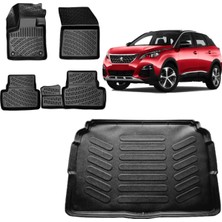 Team Car Peugeot 3008 2016 Model Alt Kademe 3D Bagaj Havuzu+3d Havuzlu Araca Özel Paspas Takımı