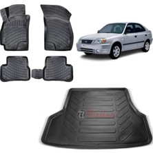 Team Car Hyundai Accent Admire 2002 Model 3D Bagaj Havuzu+3d Havuzlu Araca Özel Paspas Takımı