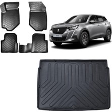 Team Car Peugeot 2008 2023 Model Üst Kademe 3D Bagaj Havuzu+3d Havuzlu Araca Özel Paspas Takımı