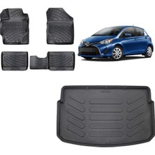 Team Car Toyota Yaris 2014 Model 3D Bagaj Havuzu+3d Havuzlu Araca Özel Paspas Takımı