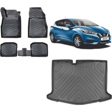 Team Car Nissan Micra 2022 Model 3D Bagaj Havuzu+3d Havuzlu Araca Özel Paspas Takımı