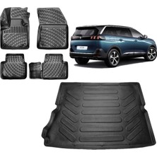 Team Car Peugeot 5008 2017 Model 3D Bagaj Havuzu+3d Havuzlu Araca Özel Paspas Takımı