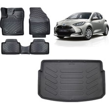 Team Car Toyota Yaris Üst 2023 Model 3D Bagaj Havuzu+3d Havuzlu Araca Özel Paspas Takımı