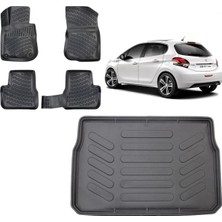 Team Car Peugeot 208 2014 Model 3D Bagaj Havuzu+3d Havuzlu Araca Özel Paspas Takımı