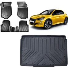 Team Car Peugeot 208 2021 Model 3D Bagaj Havuzu+3d Havuzlu Araca Özel Paspas Takımı