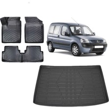 Team Car Peugeot Partner 1999 Model 3D Bagaj Havuzu+3d Havuzlu Araca Özel Paspas Takımı