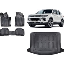 Team Car Ssangyong Korando 2022 Model 3D Bagaj Havuzu+3d Havuzlu Araca Özel Paspas Takımı