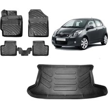 Team Car Toyota Yaris 2007 Model 3D Bagaj Havuzu+3d Havuzlu Araca Özel Paspas Takımı