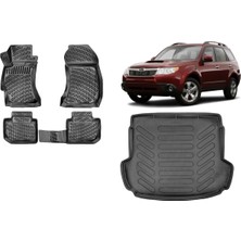Team Car Subaru Forester 2010 Model 3D Bagaj Havuzu+3d Havuzlu Araca Özel Paspas Takımı