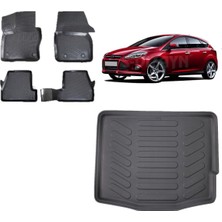 Team Car Focus 3 Hatchback 2012 Model 3D Bagaj Havuzu+3d Havuzlu Araca Özel Paspas Takımı