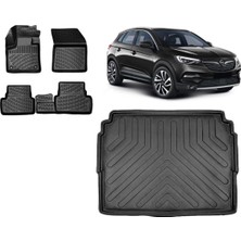 Team Car Opel Grandland 2023 Model Alt Kademe 3D Bagaj Havuzu+3d Havuzlu Araca Özel Paspas Takımı