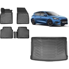 Team Car Focus 4 Hatchback 2021 Model Tamir Kitli 3D Bagaj Havuzu+3d Havuzlu Araca Özel Paspas Takımı