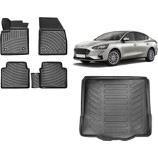 Team Car Focus 4 Sedan 2023 Model 3D Tamir Kitli Bagaj Havuzu+3d Havuzlu Araca Özel Paspas Takımı